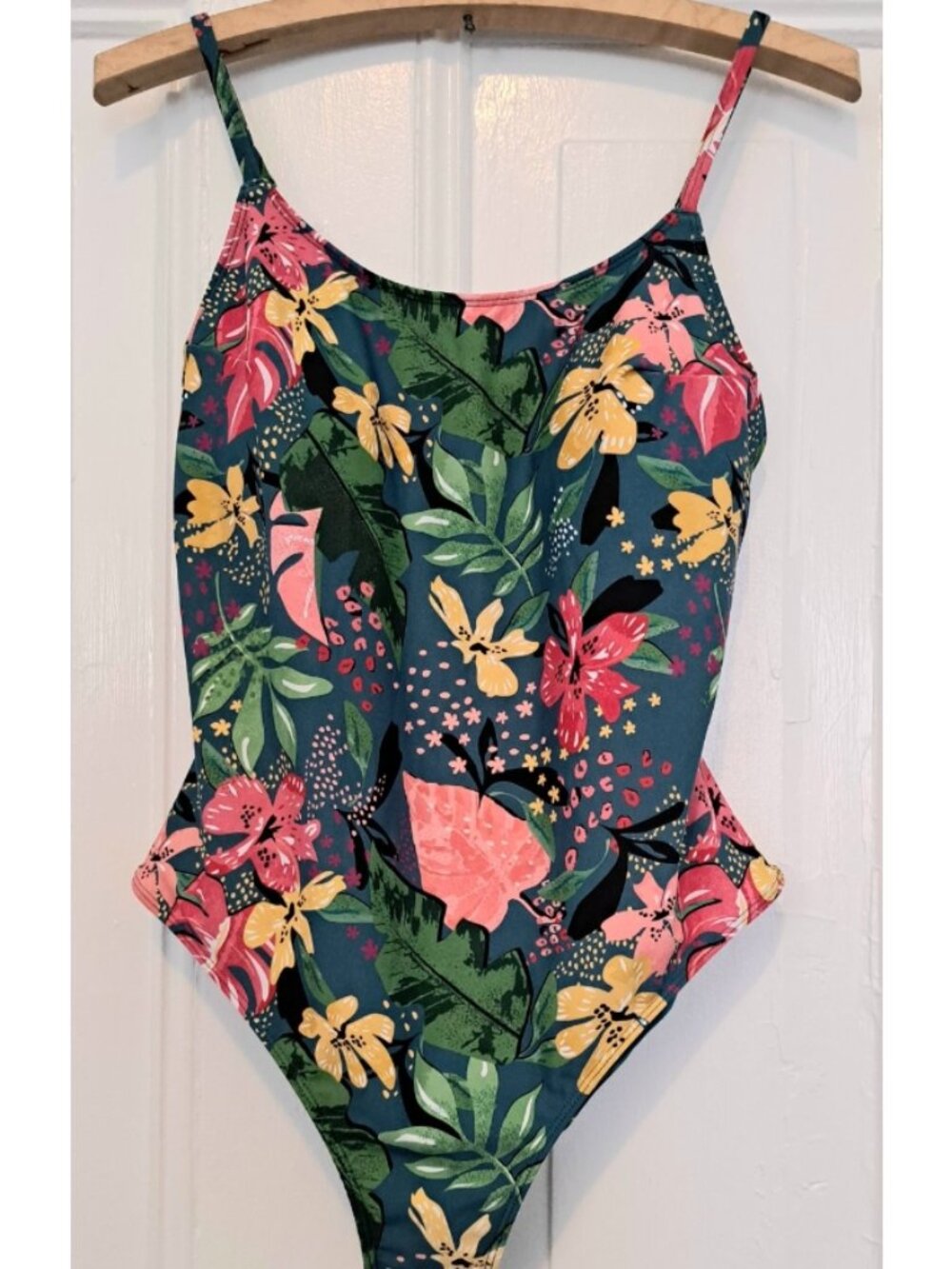 George Tropical Floral One Piece Bathing Suit L